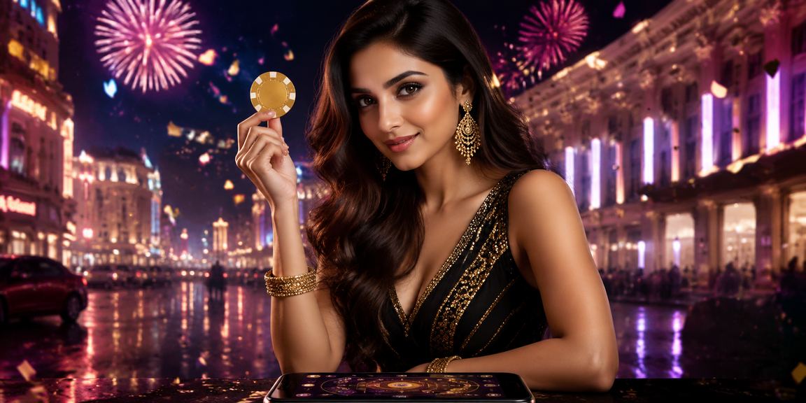Casino chips on a gaming table, vibrant and exciting